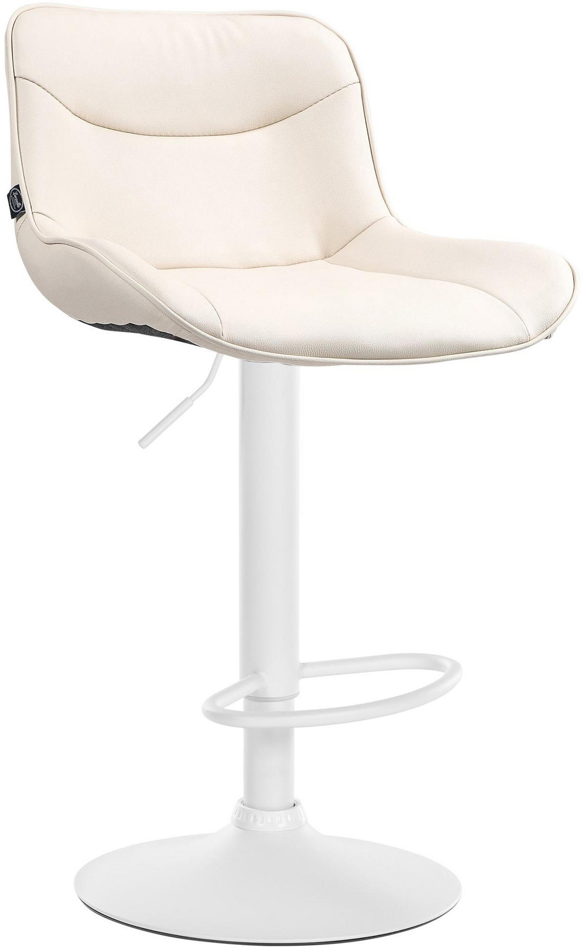 BARHOCKER Vulcano Kunstleder weiß creme - Creme/Naturfarben, Kunststoff/Metall (49/106/51cm) - TPFLiving