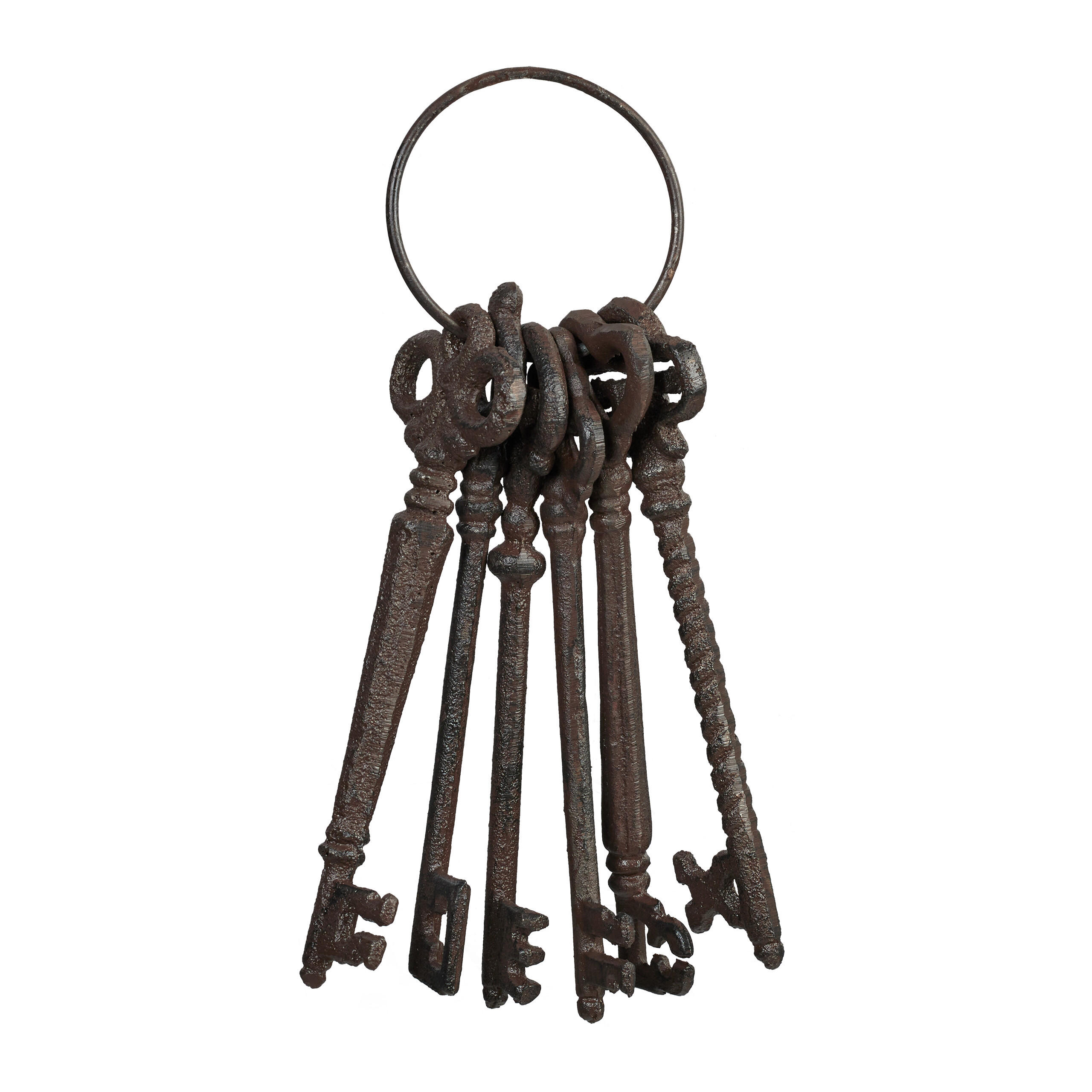 DEKO-SCHLÜSSELBUND - Braun, Metall (6.5/20/3.5cm) - Relaxdays