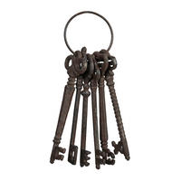 DEKO-SCHLÜSSELBUND - Braun, Metall (6.5/20/3.5cm) - Relaxdays