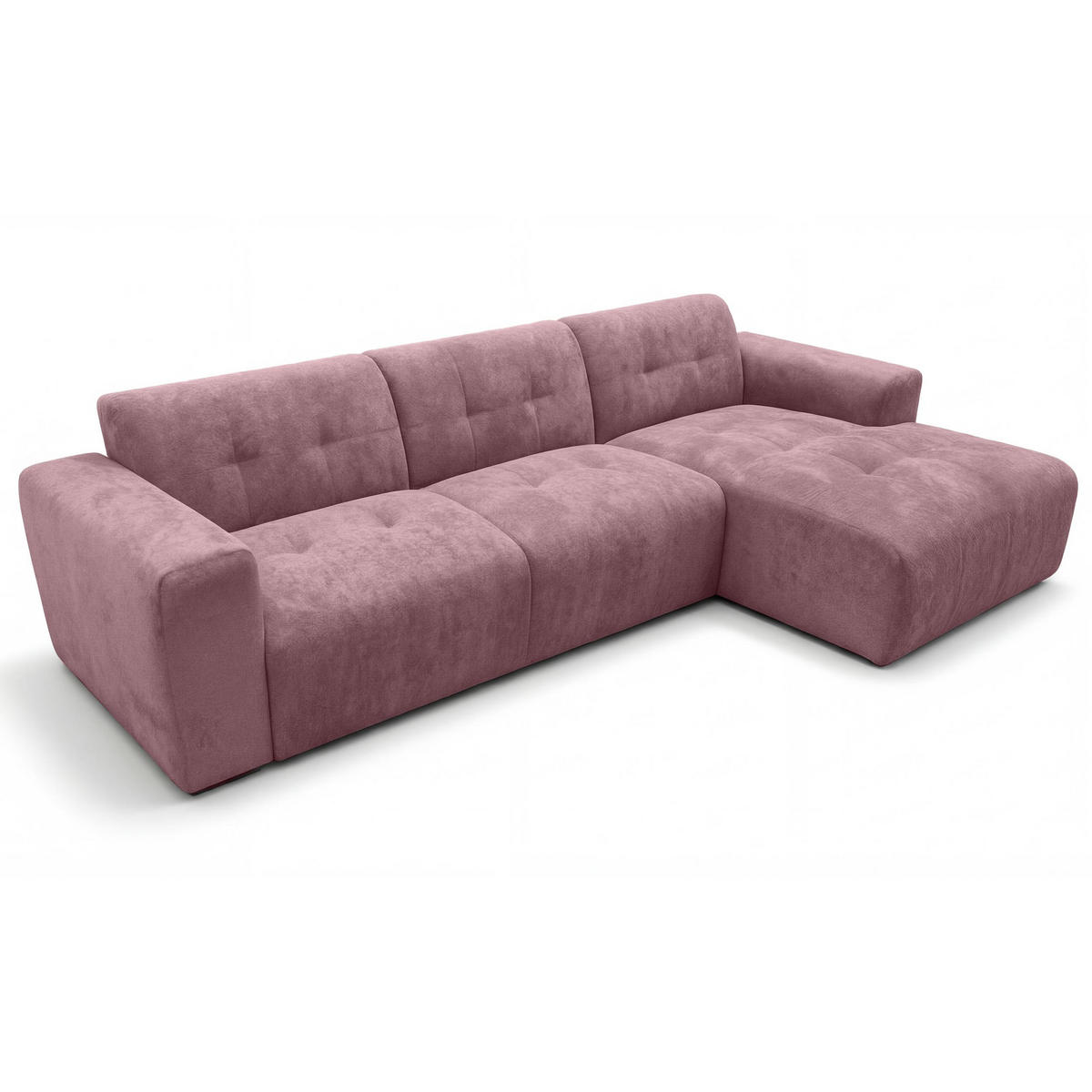 ECKSOFA L Form Corlu Rosa 310/165/78 cm – stilvolle kleine Eckcouch Rechts - Schwarz/Rosa, Kunststoff/Textil (165/310cm) - AX Living