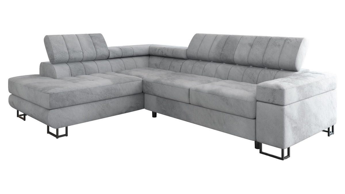 ECKSOFA Laris Premium, Seite: Links - Schwarz/Grau, Holz/Textil (271/203cm) - MIRJAN24