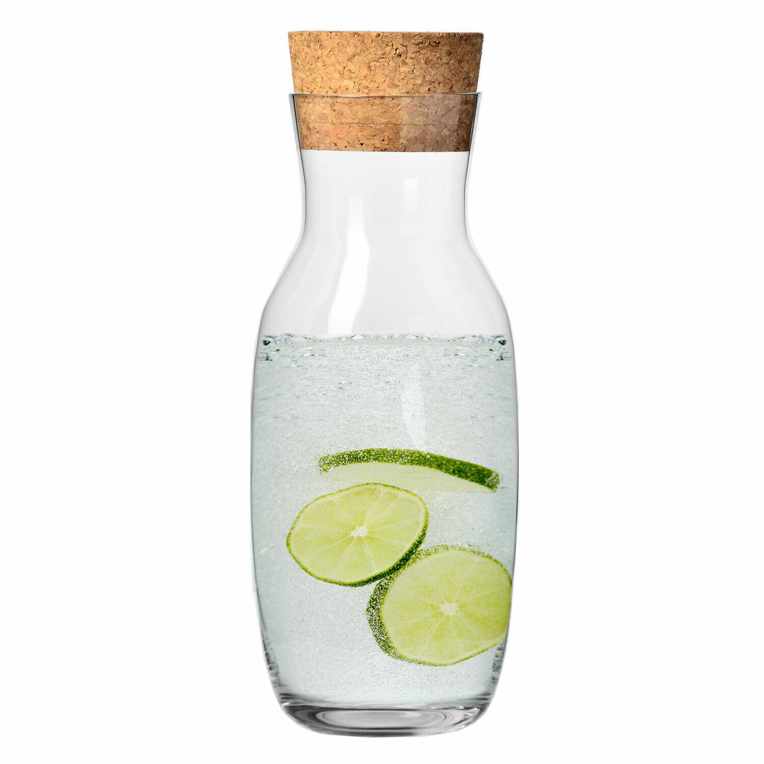 WASSERKARAFFE MIT KORKEN - Transparent, Glas (1.1L)