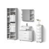 BADMÖBEL-SET Eisak Weiß Hochglanz 4 Teile, mit Hochschrank - Weiß Hochglanz/Weiß, Holzwerkstoff (80/60/33cm) - Livinity®