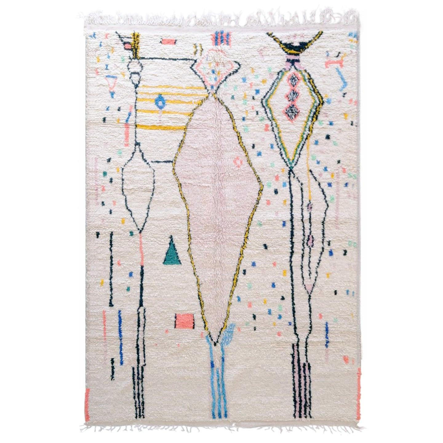 BERBERTEPPICH marokkanisch aus Wolle Pop 200x 300 cm - Multicolor, Naturmaterialien (200/300cm) - AFK Living