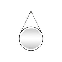 BADEZIMMERSPIEGEL hängend mit Aufhänger beschlagfrei - 60 x 60 cm - Schwarze Umrandung - BORJA - Schwarz, Glas (60/60/4.35cm) - Vente-Unique