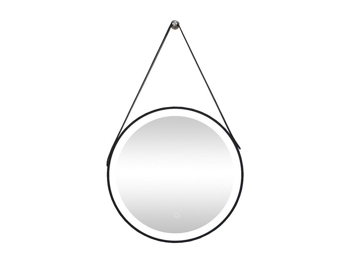 BADEZIMMERSPIEGEL hängend mit Aufhänger beschlagfrei - 60 x 60 cm - Schwarze Umrandung - BORJA - Schwarz, Glas (60/60/4.35cm) - Vente-Unique