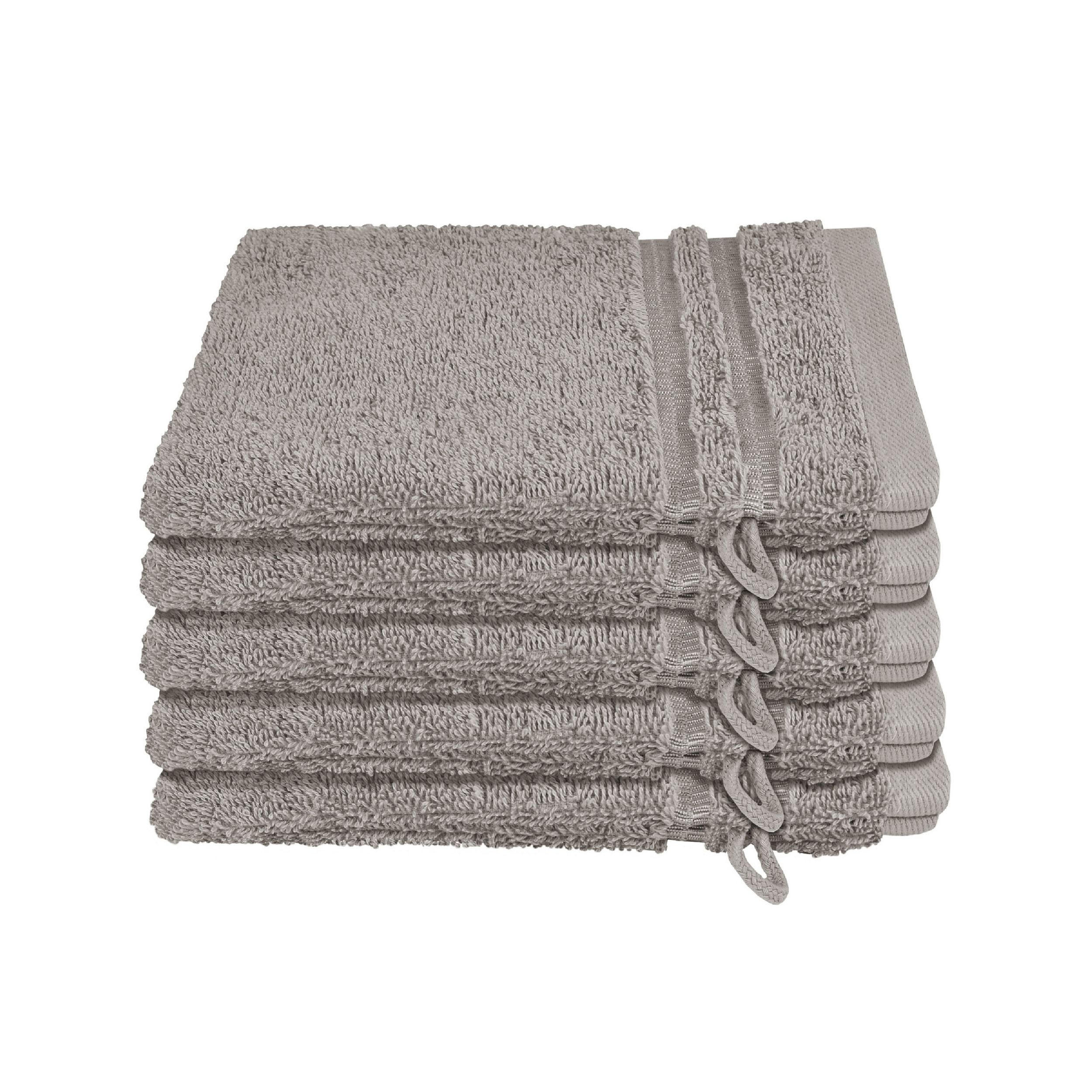 WASCHHANDSCHUHSET Milano - 5-teilig - 16x22 cm - Hellgrau - Hellgrau, Textil (16/22cm) - SCHIESSER