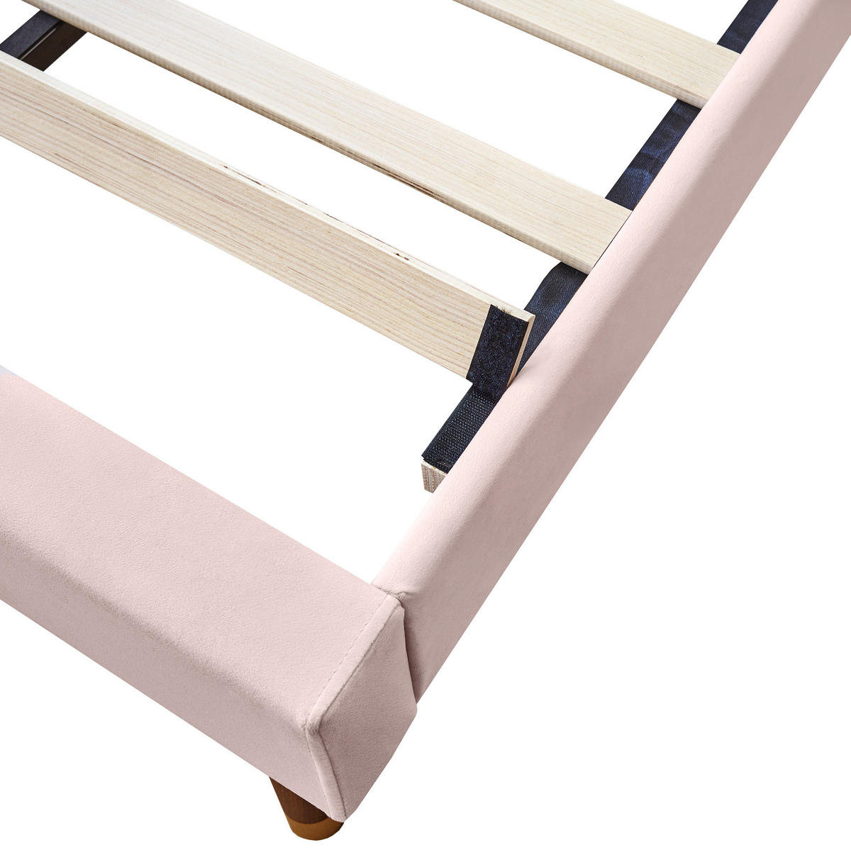 POLSTERBETT 90/200 cm Pink aus Samt mit Lattenrost - Rosa, Textil (90/200cm) - OKMYHOME