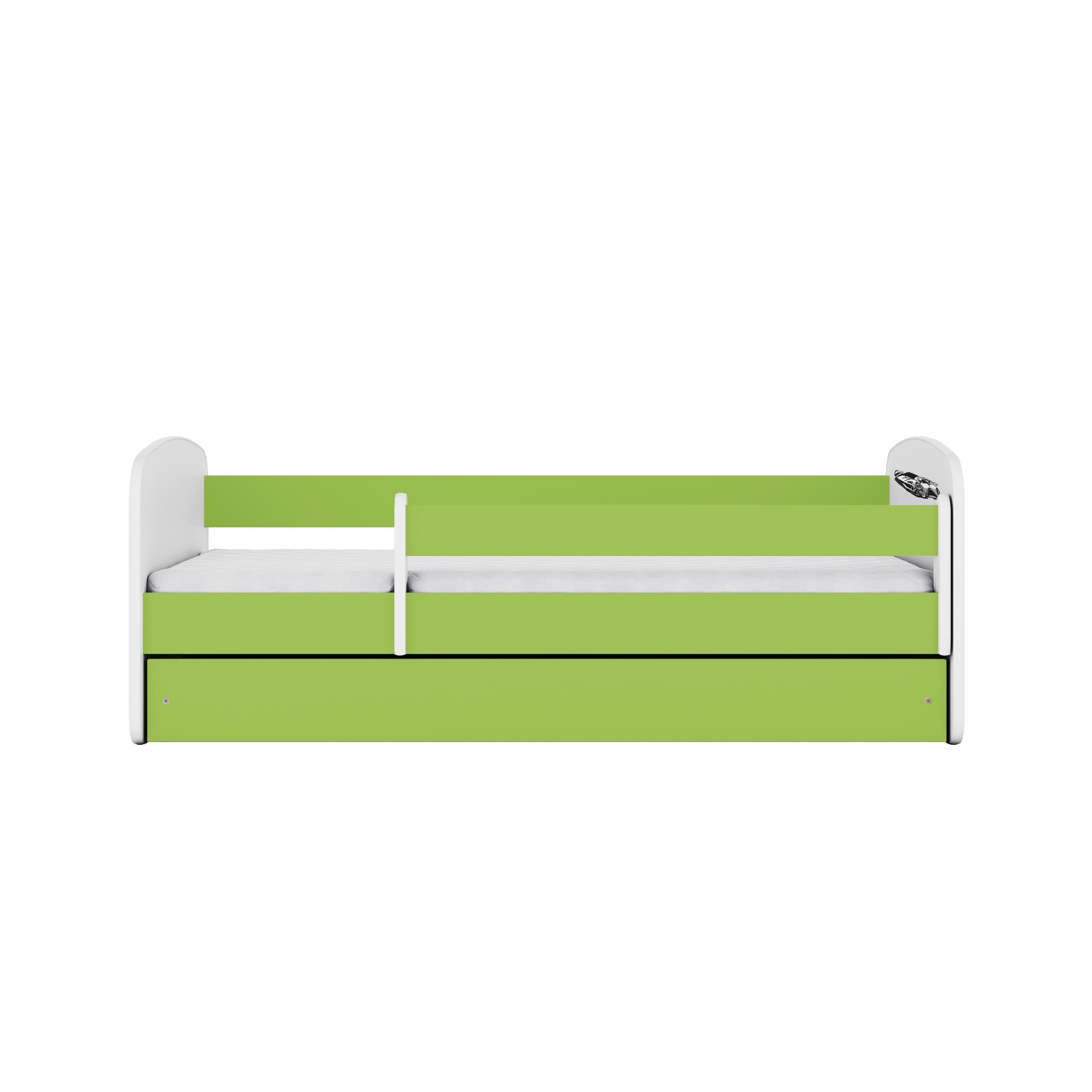 KINDERBETT Sportwagen mit Schublade 160/80 90/61/164 - Grün, Holzwerkstoff (80/160cm) - RAUMHIRSCH FURNITURE