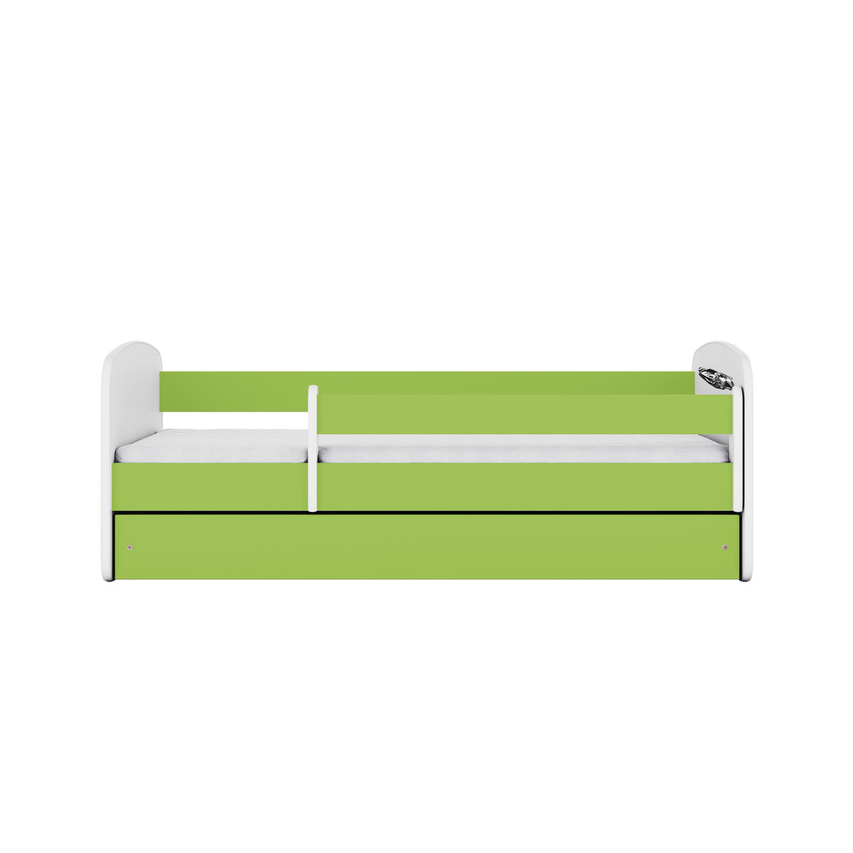 KINDERBETT Sportwagen mit Schublade und Matratze 180/80 - Grün, Holzwerkstoff (80/180cm) - RAUMHIRSCH FURNITURE