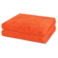 DUSCHTUCH Carre 2er-Set - Orange, Textil (70/140cm) - Ross