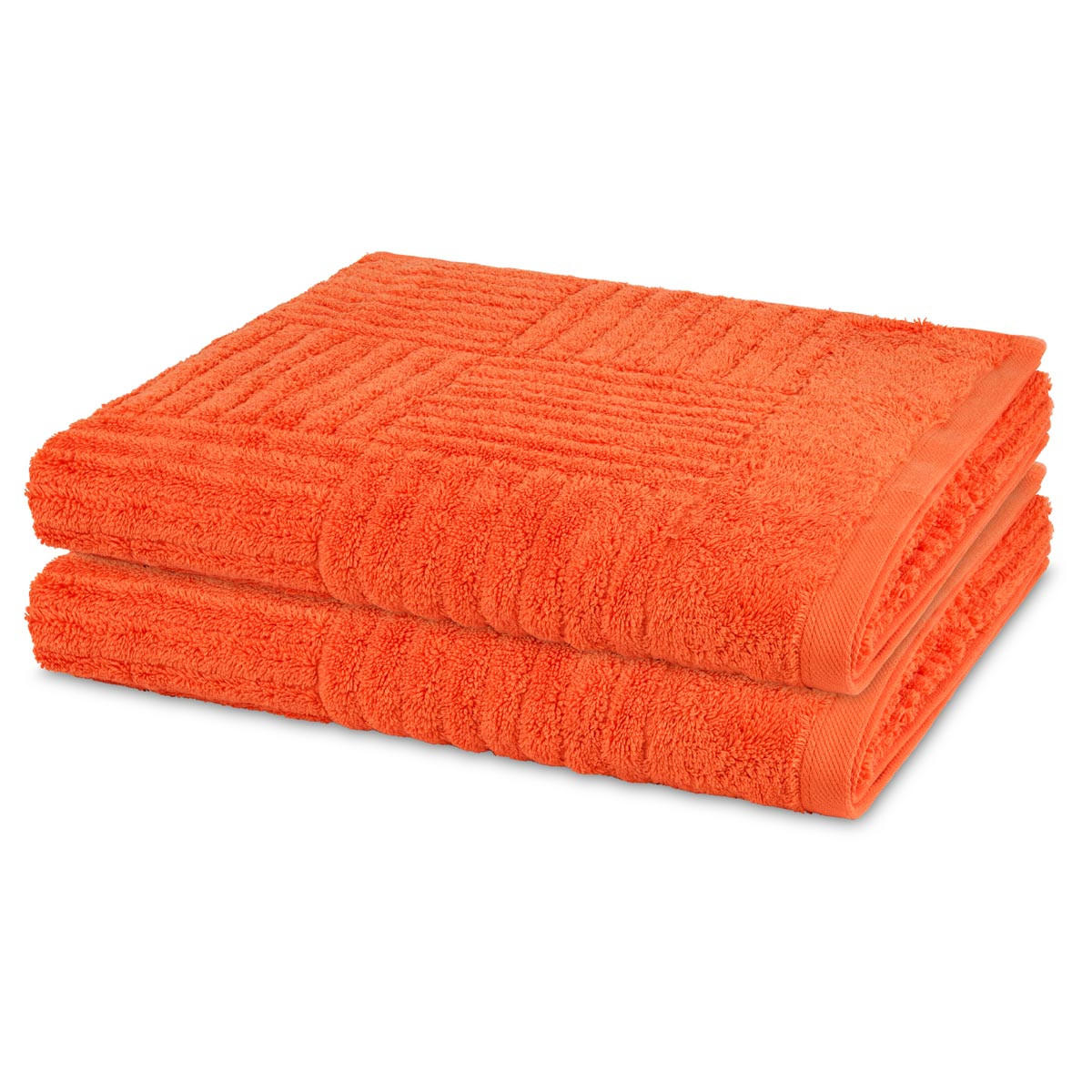 DUSCHTUCH Carre 2er-Set - Orange, Textil (70/140cm) - Ross