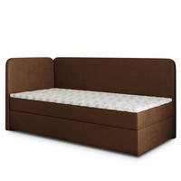 BOXBETT GINA 100x200 cm mit Matratze und Topper, H2+H3 - Braun - Braun, Holz (100/200cm) - MASSENO