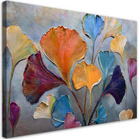 WANDBILD bunte ginko blumen - Multicolor, Textil (60/40cm) - Feeby