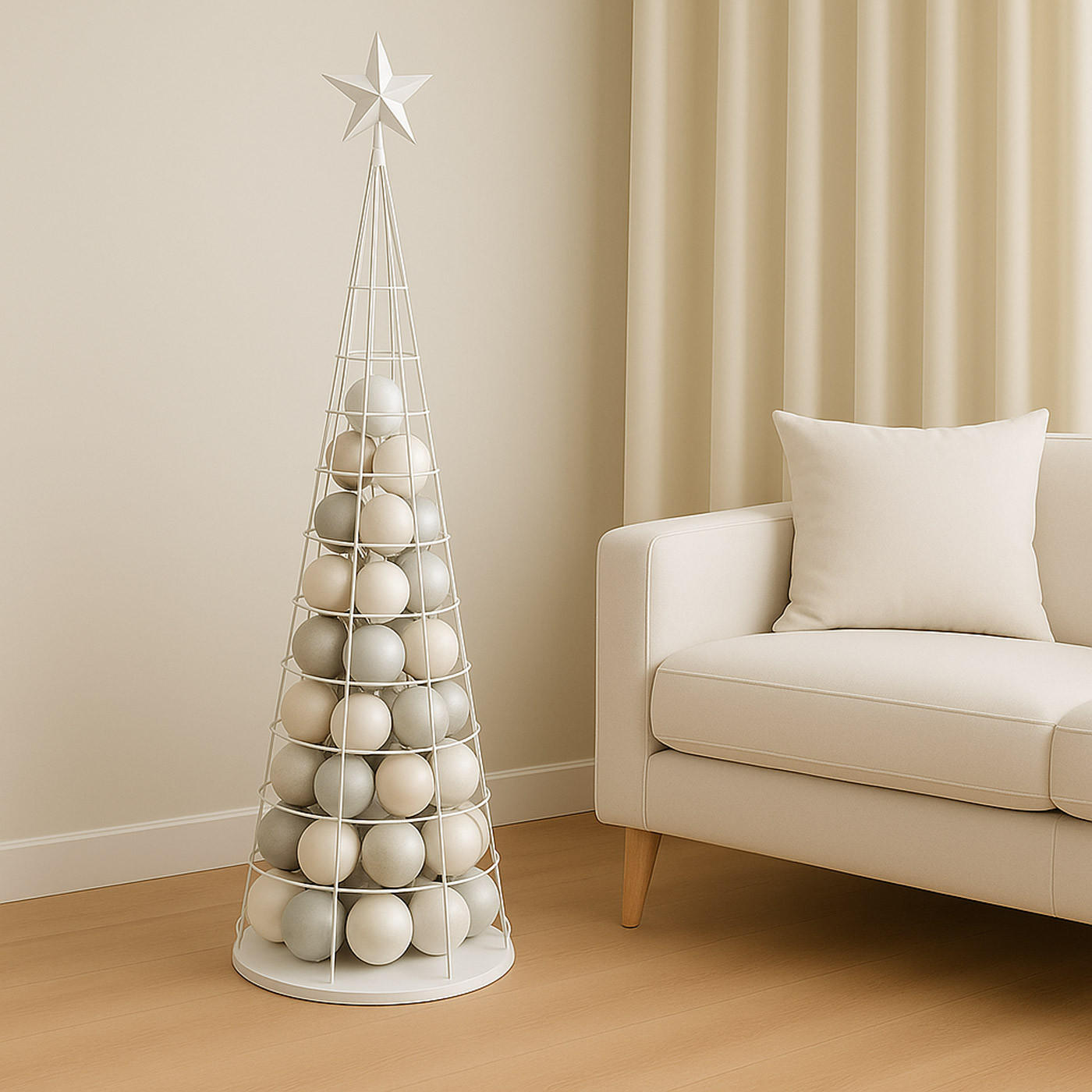 DEKO-BAUM Weiß - Weiß, Metall (38/160cm) - MCW