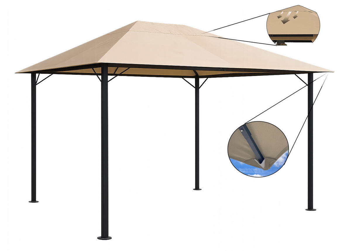 PAVILLON Nizza 3x4m Sand - Beige, Metall (300/263/400cm) - QUICK STAR