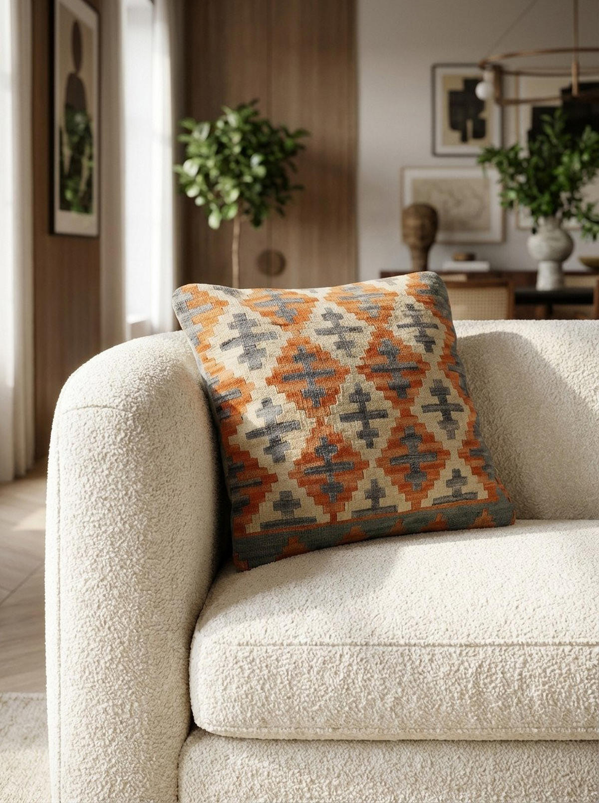 KELIM-KISSEN Mehrfarbig 65/65 cm Schurwolle - Multicolor, Textil (65/65cm) - Looma