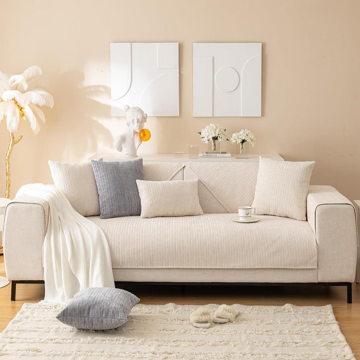 SOFAÜBERWURF Beige 1 Stück - Ecru, Textil (70/180cm) - Kaket