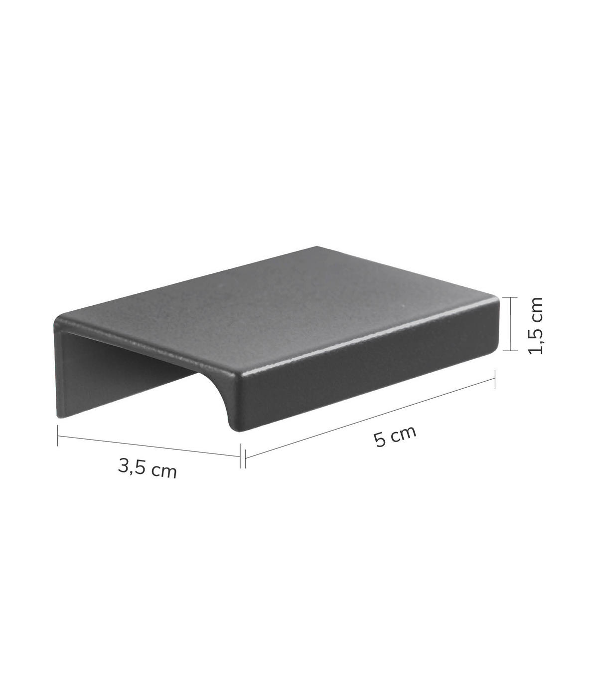 MÖBELGRIFF Der Handliche - Anthrazit/Schwarz, Metall (1.5/3.5/5cm) - Mokebo