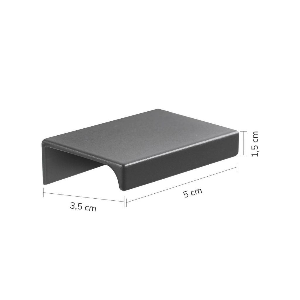 Thumbnail - Mokebo Möbelgriff, Anthrazit, Metall, 1.5x3.5x5 cm, Schlafzimmer, Kleiderschränke, Schrankzubehör