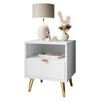 NACHTTISCH ALDO mit LED-Beleuchtung weiß - Weiß, Holzwerkstoff (38/46/33cm) - Lookway