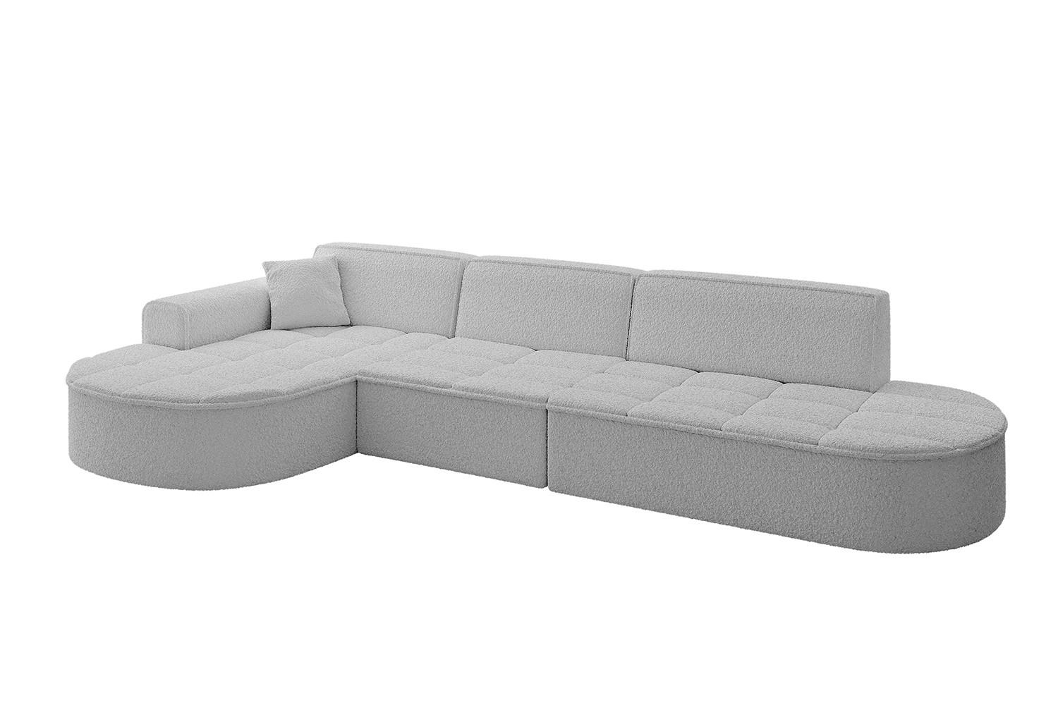 ECKSOFA Ottomane Links TARO-L2 - 328x171x79,5 cm Hellgrau - Hellgrau, Holzwerkstoff/Textil (328/171cm) - ALTDECOR