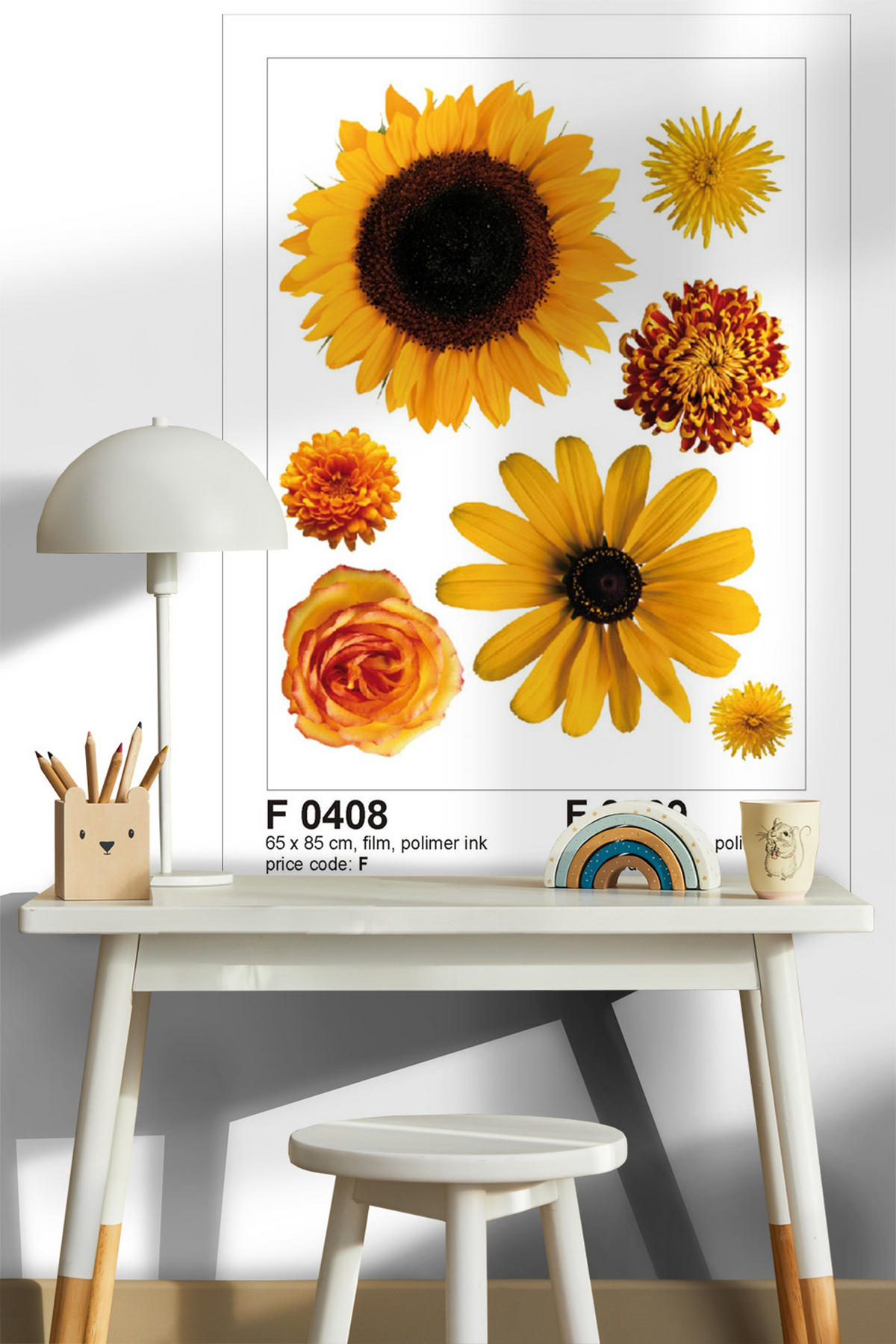 WANDTATTOO Blumen 85 x 65 cm - Gelb, Papier (85/65/65cm) - Sanders & Sanders