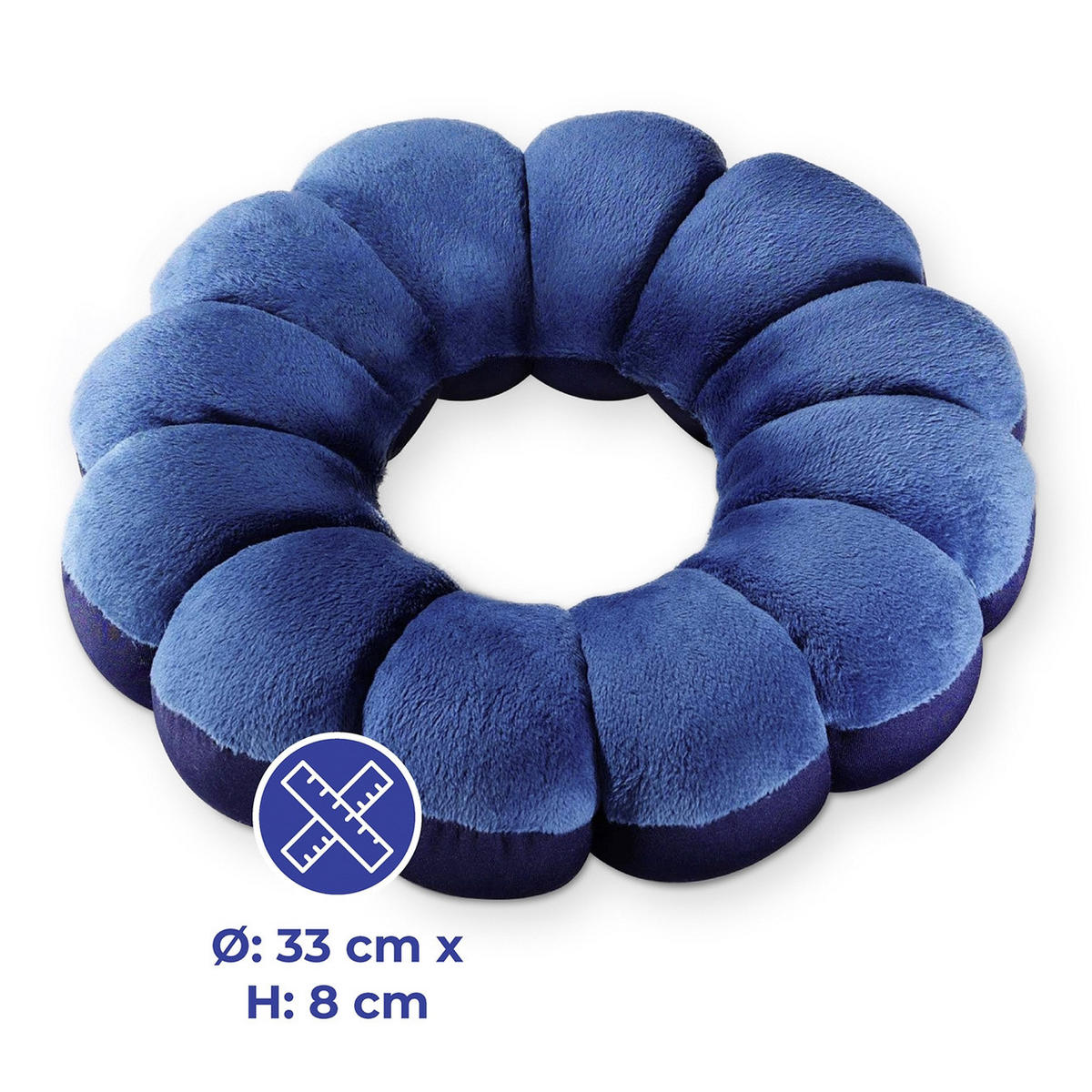 LENDENKISSEN Mikroperlen Ø 33 cm - Dunkelblau, Textil (33/33cm) - Maximex