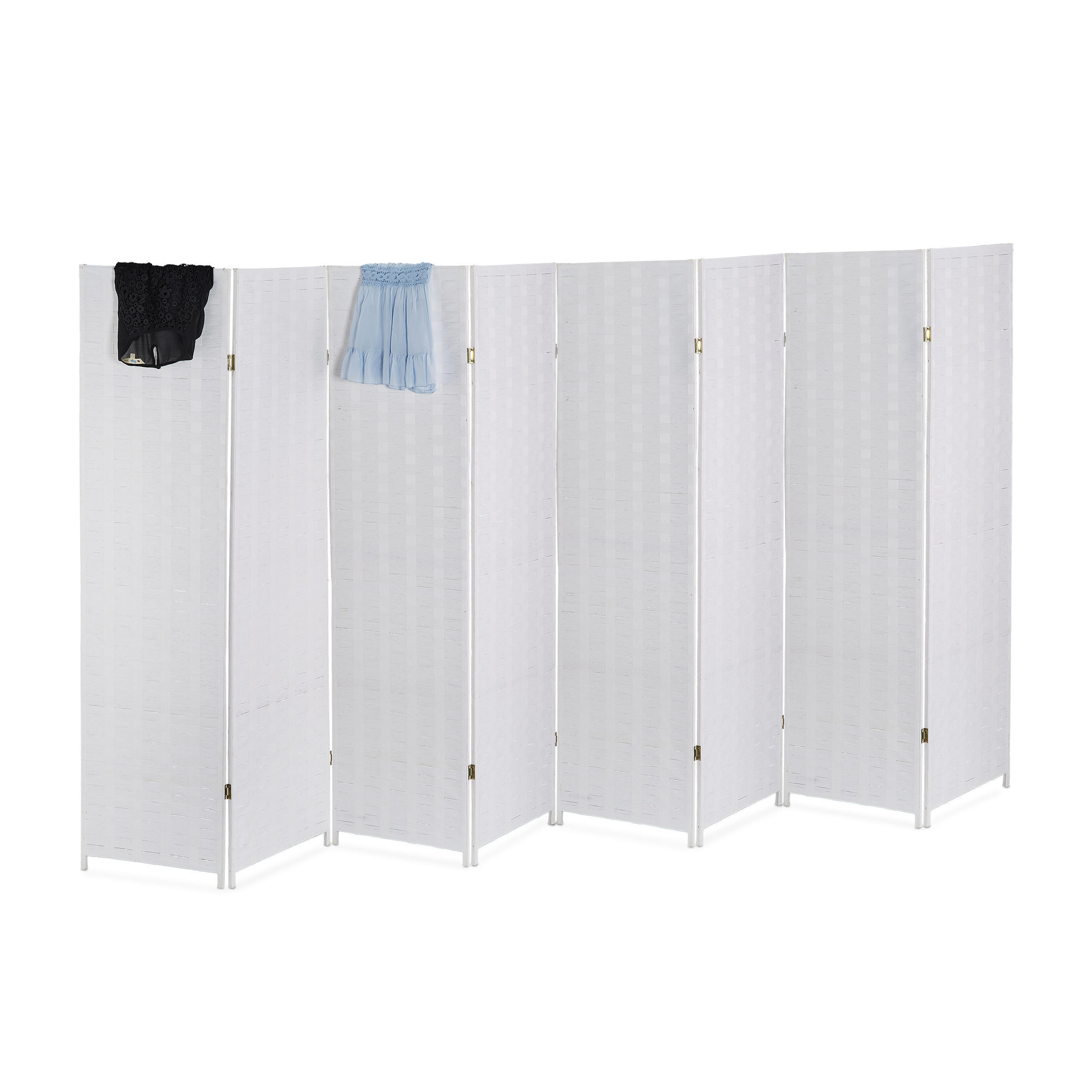 PARAVENT - Weiß, Holz/Papier (320/170/2cm) - Relaxdays