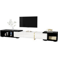 TV-SCHRANK mit variabler Länge 140-260 cm Weiß/Schwarz - Weiß, Holzwerkstoff (40/30/260cm) - Beauniv