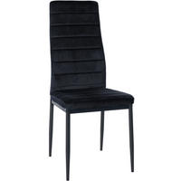 ESSZIMMERSTUHL Hador Samt Schwarz Wohnzimmerstuhl - Schwarz, Textil (41.5/99/40cm) - DELUKE