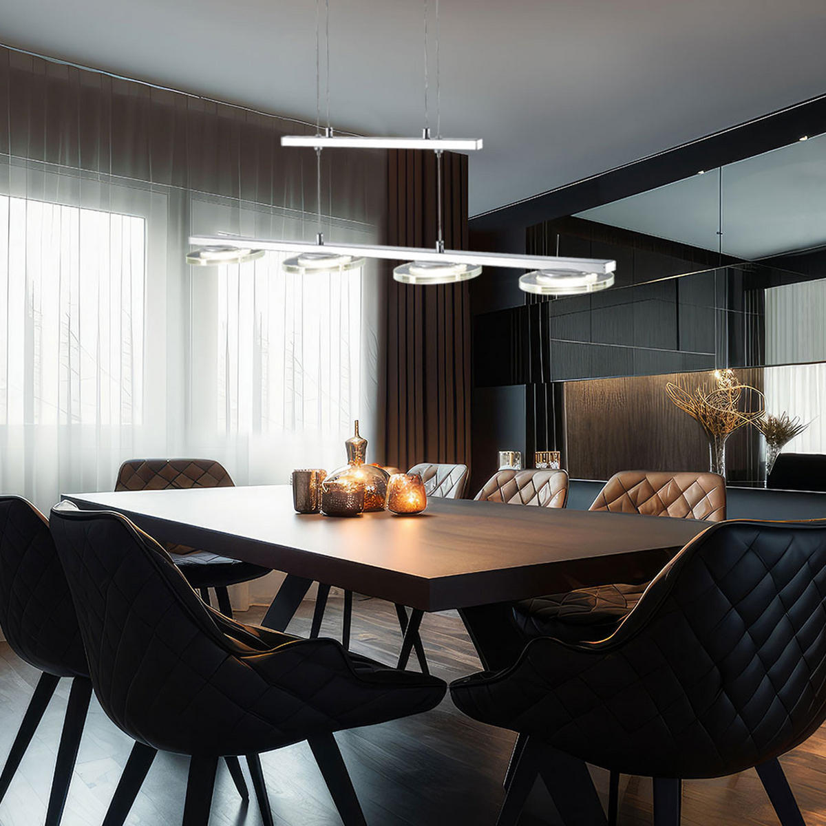 LED HÄNGELEUCHTE Metall Glas Silber - Silberfarben, Glas (13.5/21/120cm)