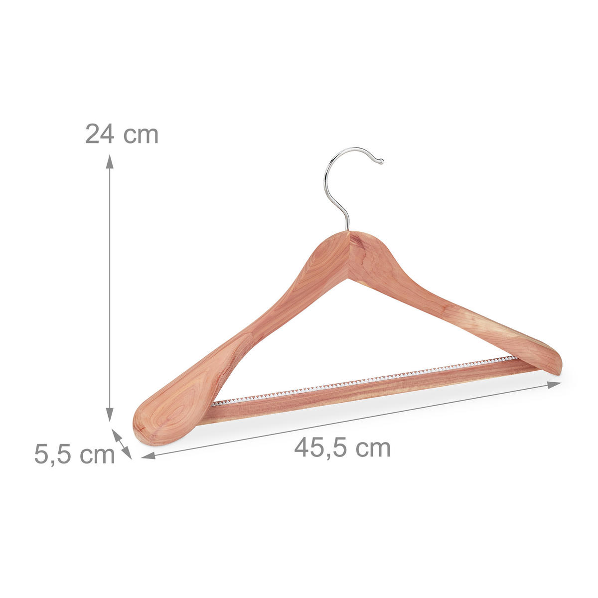 16XKLEIDERBÜGEL - Hellbraun, Holz/Metall (45.5/24/5.5cm) - Relaxdays