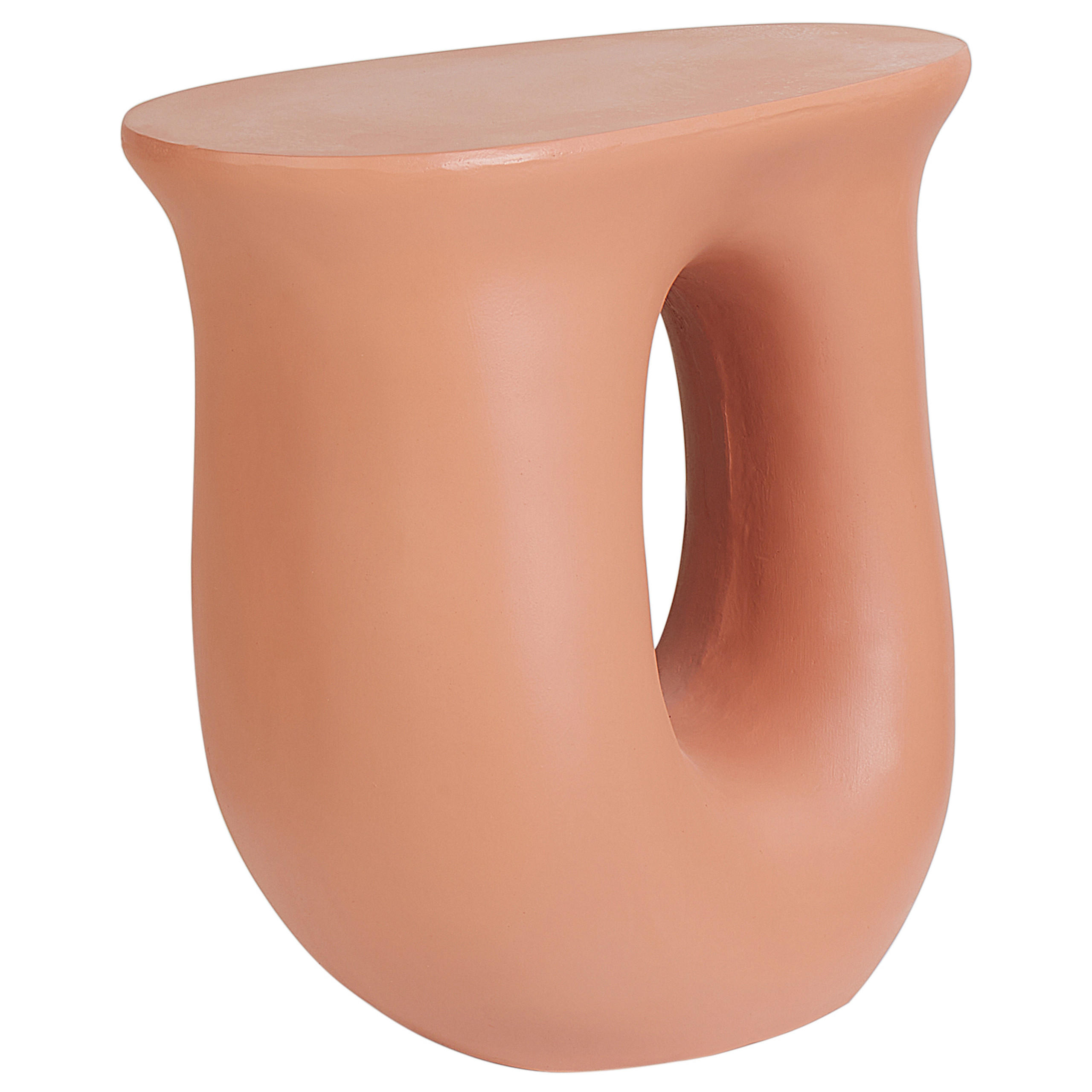 BEISTELLTISCH Beton orange 28/42 cm Idro - Orange, Stein (42/28/46cm) - Beliani