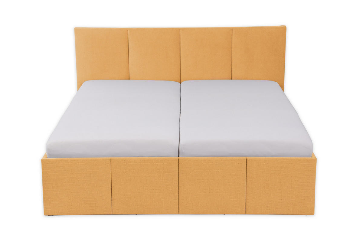 POLSTERBETT Dalas Gold 180 x 200 x 40 cm Stauraum Mit hochwertiger Matratze H2 (bis 100 kg) und Lattenrost - Goldfarben, Holz (180/200cm) - Halmon Schlafkomfort Betten 