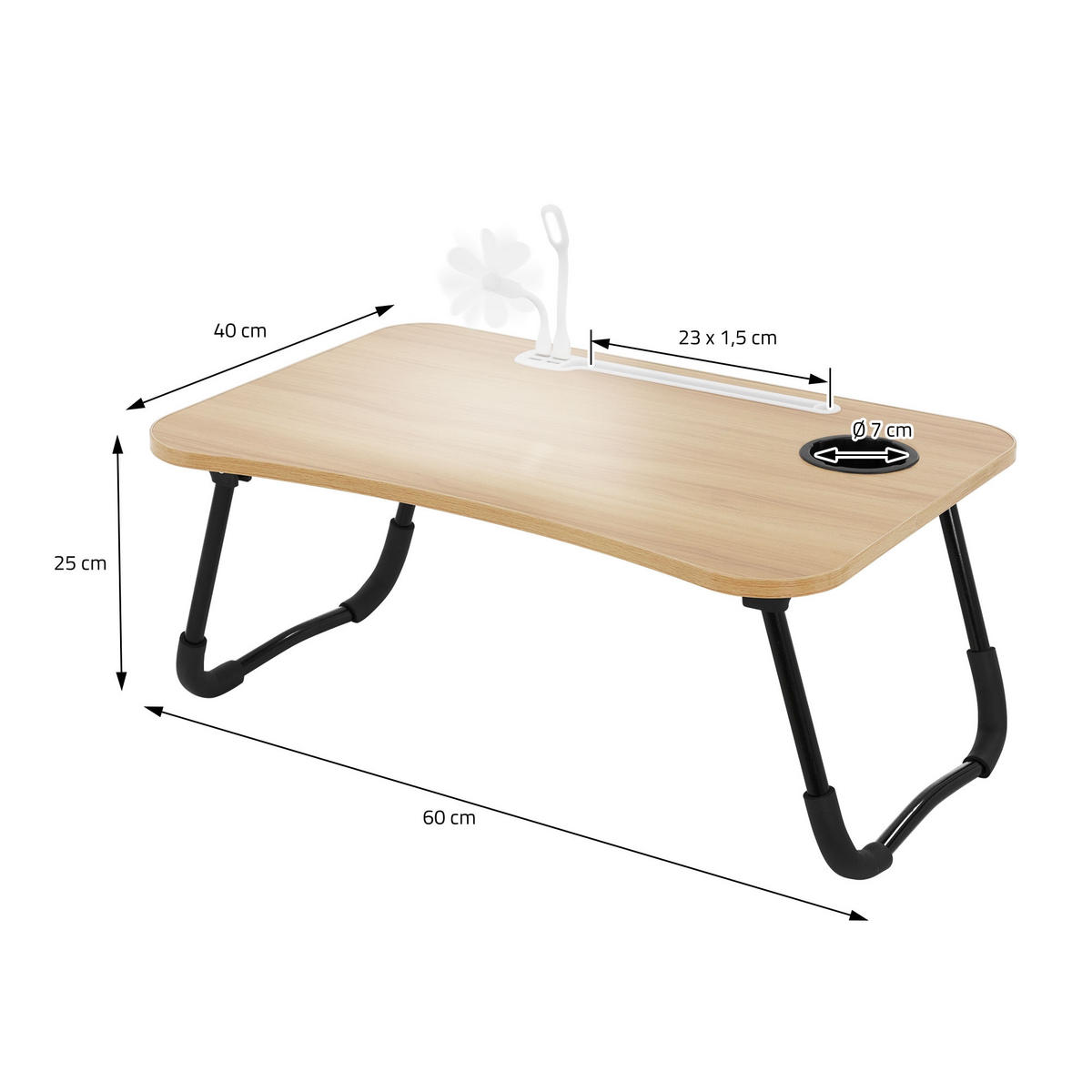 LAPTOPTISCH - Braun, Holzwerkstoff (60/40/25cm) - ML-DESIGN