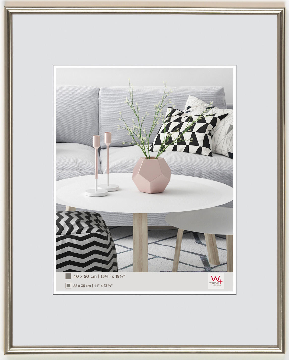 walther design Bilderrahmen Edelstahl 61x81x2.4 cm