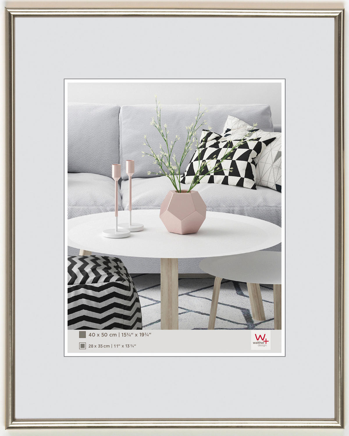 BILDERRAHMEN Galeria Kst.Rahmen 40x60 cm STAHL - Edelstahlfarben, Kunststoff (41.1/61.1/2.1cm) - walther design