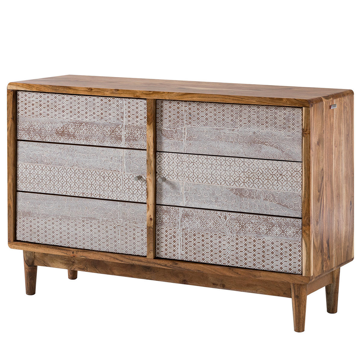 KOMMODE - Akazie massiv / Metall - Akaziefarben, Holz (118/77/40cm) - home24