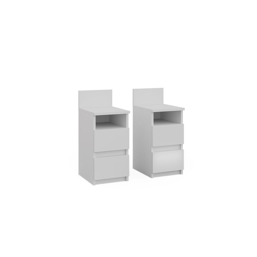 NACHTTISCH Monty Weiß 25 x 59.1 cm 2er Set - Weiß, Holzwerkstoff (25/59.1/32.3cm) - Vicco