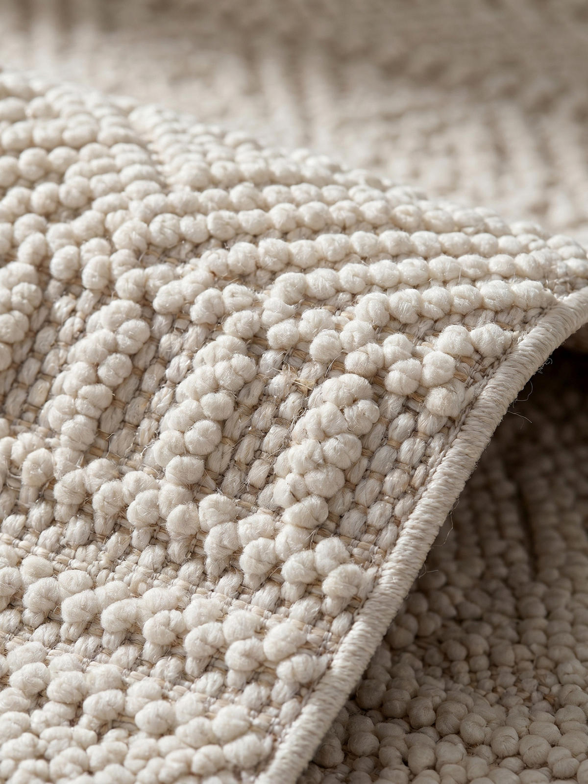 TEPPICH Flachgewebe LANGAU in Creme, mit Ethno-Streifen, 120 x 170 cm - Creme, Textil (120/170cm) - KADIMA DESIGN