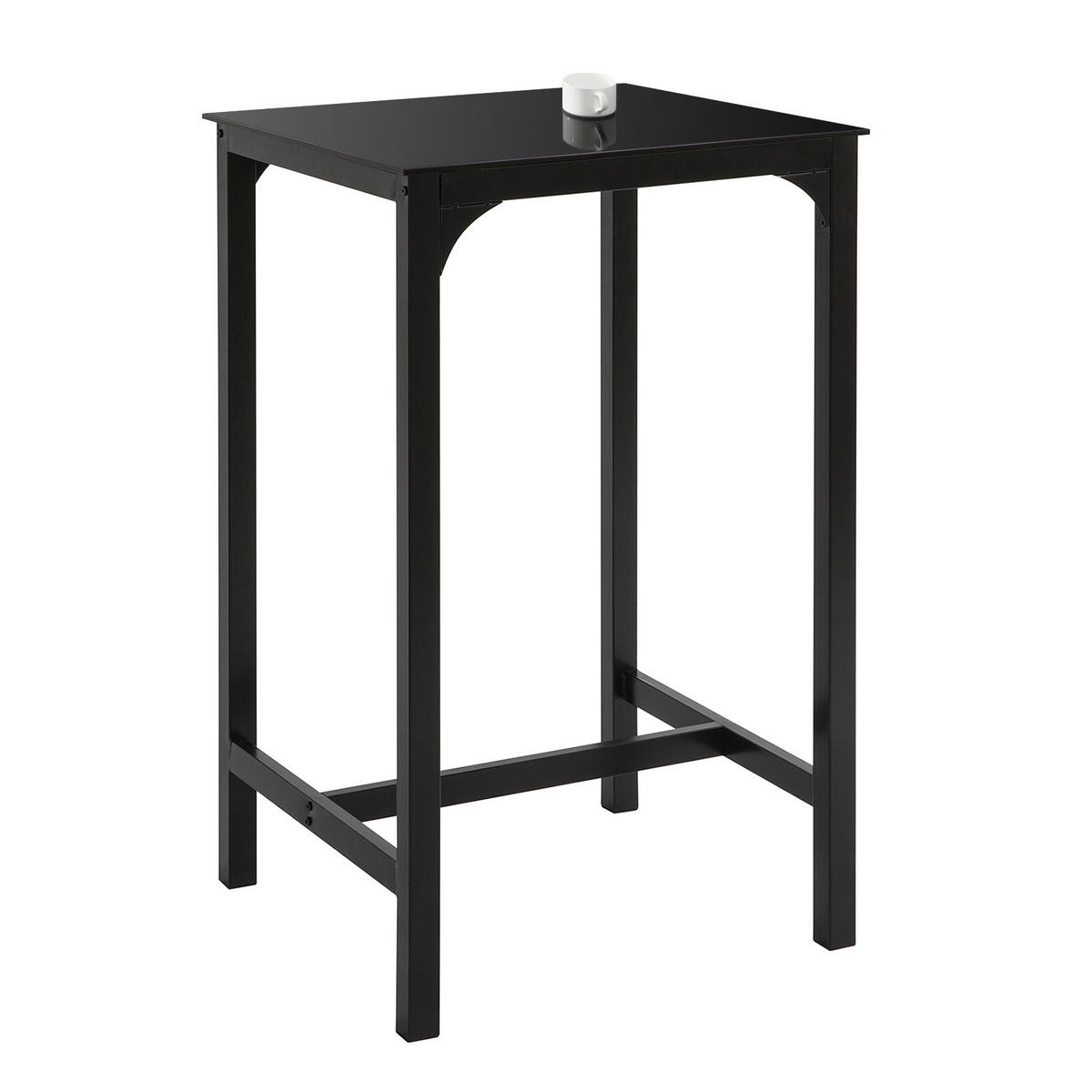 BARTISCH Schwarz - Schwarz, Glas/Metall (60/100/60cm) - SoBuy