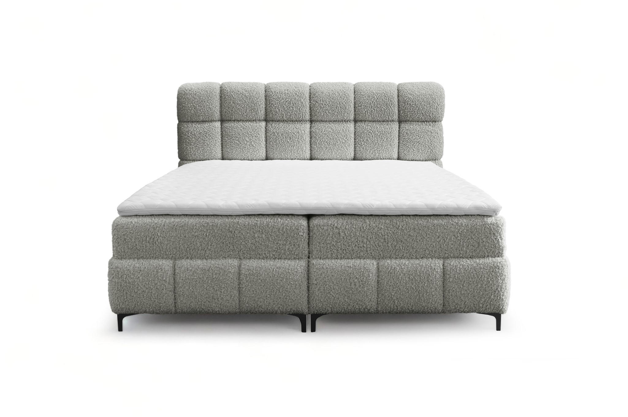 BOXBETT Sophie In Rolf - Hellgrau, Holzwerkstoff/Textil (100/200cm) - Fun Möbel