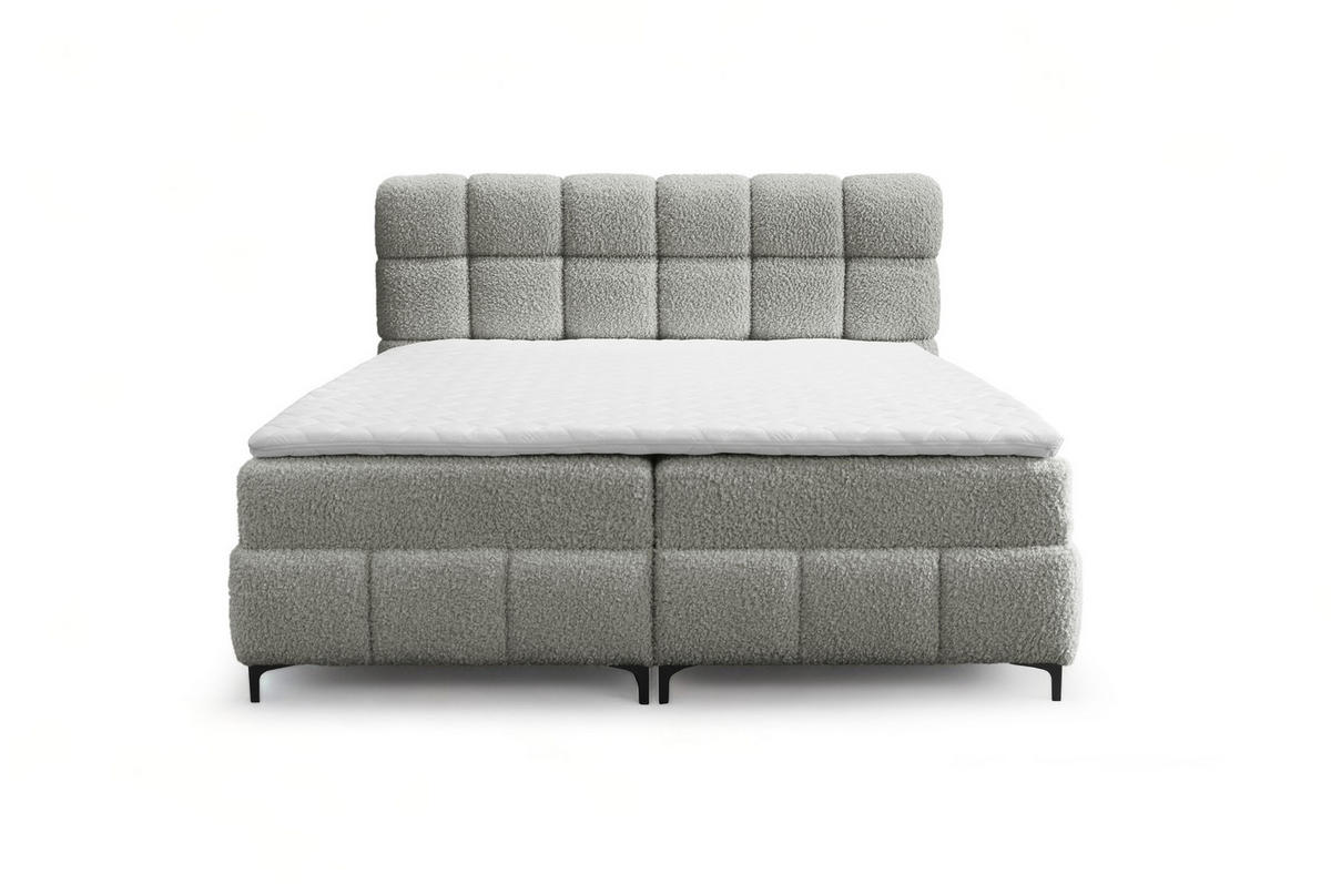 BOXBETT Sophie In Rolf - Hellgrau, Holzwerkstoff/Textil (200/200cm) - Fun Möbel
