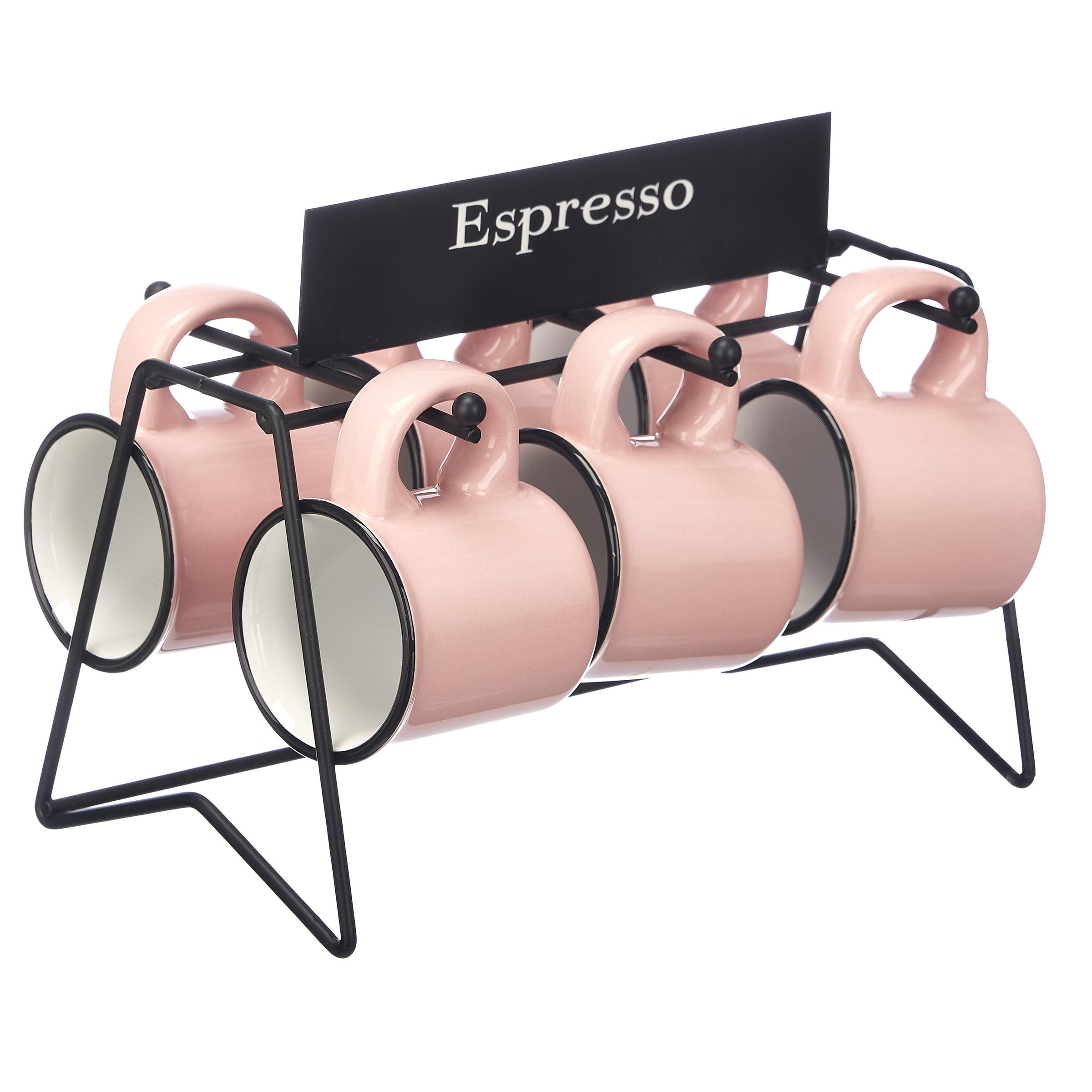 ESPRESSOTASSEN Set 6 Stück 100 ml - Rosa, Keramik (100L) - Vessia