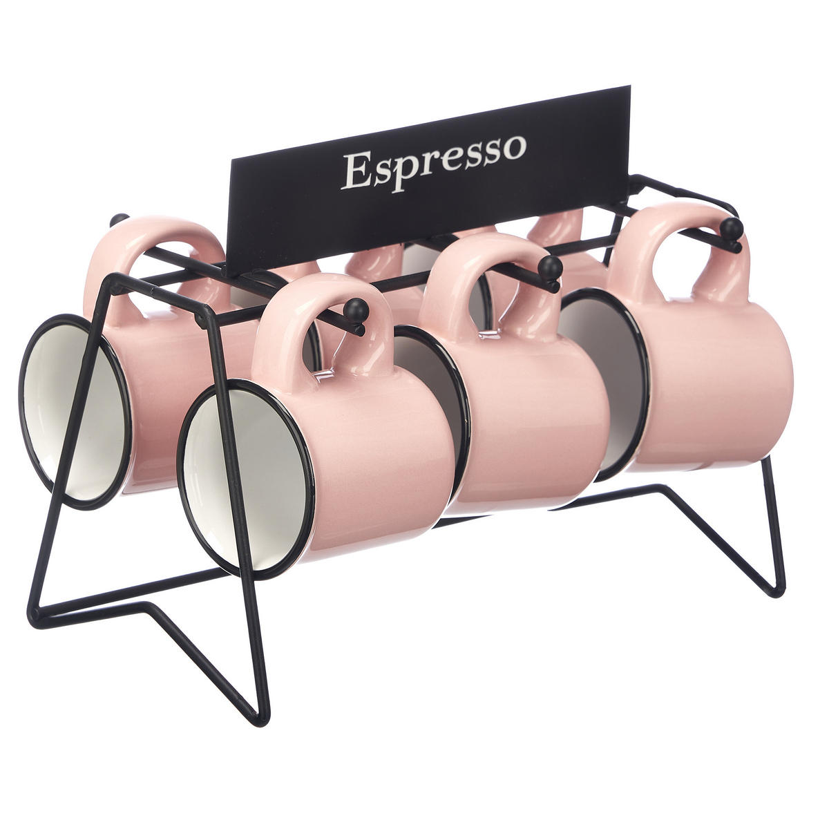 ESPRESSOTASSEN Set 6 Stück 100 ml - Rosa, Keramik (100L) - Vessia