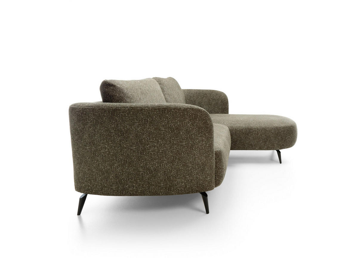 ECKSOFA VICO Grün Velours-Stoff mit Schlaffunktion - Grün, Holz (260/183cm) - MASSENO