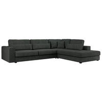 ECKSOFA Savona Dunkelgrau Strukture - rechts - Dunkelgrau/Schwarz, Kunststoff/Textil (249/316cm) - MKS