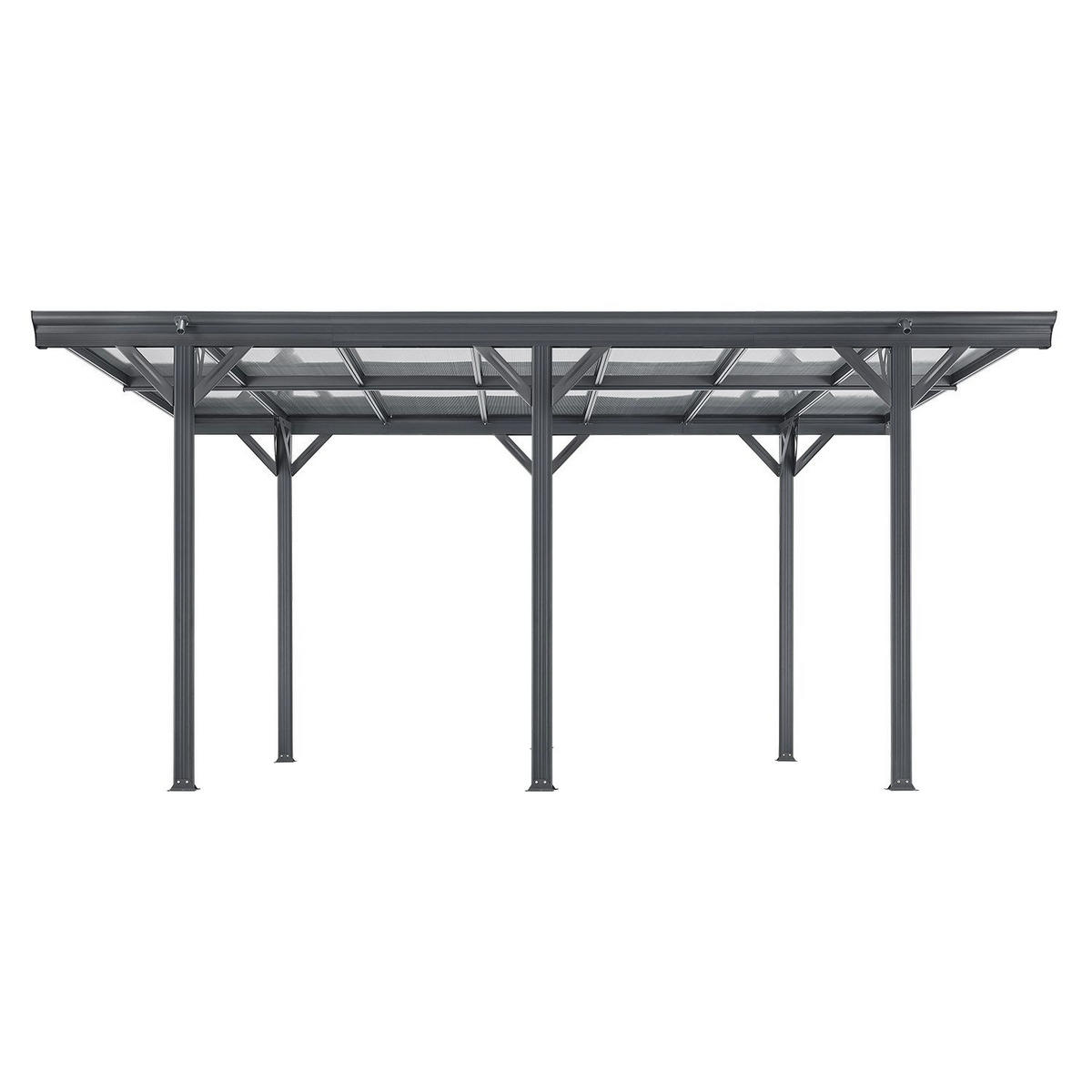 CARPORT mit Flachdach 5x3 m dunkelgrau - Dunkelgrau, Metall (305/230/503cm) - Juskys