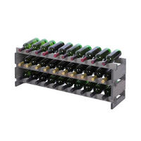 WEINREGAL VINOTECA FLEX PRO HxBxT 37x103x28cm 30 Flaschen auf 3 Ebene Grau - Grau, Holz (103/37/28cm) - PROREGAL